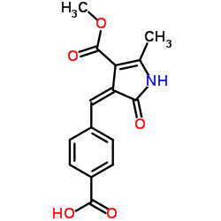 4-{(Z)-[4-(Methoxycarbonyl)-5-methyl-2-oxo-1,2-dihydro-3H-pyrrol-3-ylidene]methyl}benzoic acid Structure