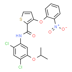 N-(2,4-Dichloro-5-isopropoxyphenyl)-3-(2-nitrophenoxy)-2-thiophenecarboxamide structure