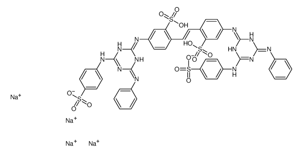 4,4-二[[4-苯氨基-6-(对磺酸苯氨基)-1,3,5-三嗪-2-基]氨基]1,2-二苯乙烯-2,2-二磺酸四钠盐结构式