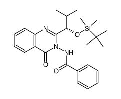 3-benzoylamino-2-[(S)-1-tert-butyldimethylsilyloxy-2-methylpropyl]quinazolin-4(3H)-one结构式