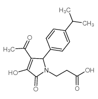 3-[3-acetyl-4-hydroxy-5-oxo-2-(4-propan-2-ylphenyl)-2H-pyrrol-1-yl]propanoic acid Structure