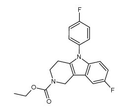 2-carbethoxy-8-fluoro-5-(4-fluorophenyl)-1,2,3,4-tetrahydro-γ-carboline Structure