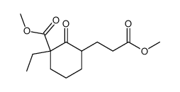 β-(3-Aethyl-2-keto-3-methoxycarbonylcyclohexyl)propionsaeuremethylester Structure