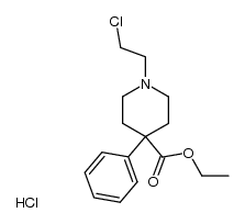 1-(2-chloro-ethyl)-4-phenyl-piperidine-4-carboxylic acid ethyl ester, hydrochloride结构式