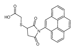 2-(2,5-dioxo-1-pyren-4-ylpyrrolidin-3-yl)sulfanylacetic acid结构式