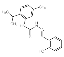 Hydrazinecarbothioamide,2-[(2-hydroxyphenyl)methylene]-N-[5-methyl-2-(1-methylethyl)phenyl]- Structure