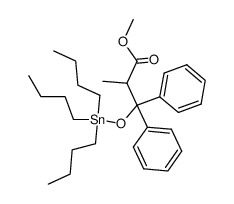 methyl 2-methyl-3,3-diphenyl-3-((tributylstannyl)oxy)propanoate结构式