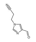 1H-Imidazole-1-propanenitrile, 4-formyl- (9CI) structure