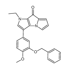 3-(3-benzyloxy-4-methoxyphenyl)-1-ethylpyrrolo[2,3-b]pyrrolizin-8(1H)-one Structure