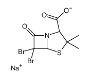 sodium (2S-cis)-6,6-dibromo-3,3-dimethyl-7-oxo-4-thia-1-azabicyclo[3.2.0]heptane-2-carboxylate结构式