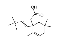 (E)-2-(2,5,5-trimethyl-1-(2-(trimethylsilyl)vinyl)cyclohex-2-en-1-yl)acetic acid Structure