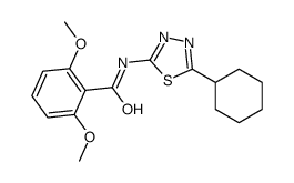 N-(5-cyclohexyl-1,3,4-thiadiazol-2-yl)-2,6-dimethoxybenzamide结构式