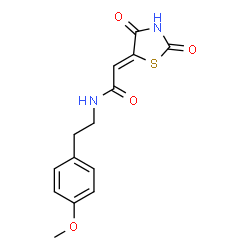 2-(2,4-dioxo-1,3-thiazolidin-5-ylidene)-N-[2-(4-methoxyphenyl)ethyl]acetamide结构式