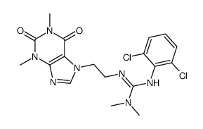 7-(2-(2-(2,6-Dichlorophenyl)-3,3-dimethylguanidino)ethyl)theophylline hydrochloride structure