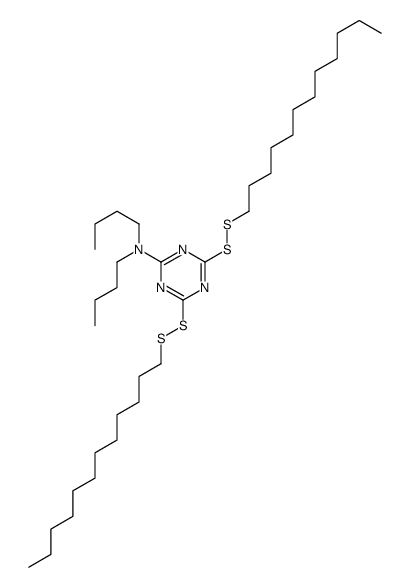 N,N-dibutyl-4,6-bis(dodecyldisulfanyl)-1,3,5-triazin-2-amine结构式