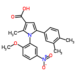 5-(3,4-DIMETHYL-PHENYL)-1-(2-METHOXY-5-NITRO-PHENYL)-2-METHYL-1H-PYRROLE-3-CARBOXYLIC ACID Structure