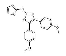 4,5-bis(4-methoxyphenyl)-2-thiophen-2-ylsulfanyl-1,3-oxazole结构式