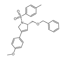 (2S)-2-benzyloxymethyl-4-(4-methoxyphenyl)-1-(4-methylphenylsulfonyl)-2,5-dihydro-1H-pyrrole结构式