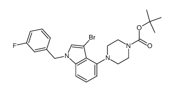 4-[3-bromo-1-(3-fluoro-benzyl)-1H-indol-4-yl]-piperazine-1-carboxylic acid tert-butyl ester Structure