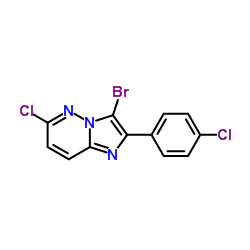 3-Brom-6-chlor-2-(4-chlorphenyl)imidazo[1,2-b]pyridazin结构式