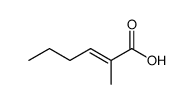 (E) -2-methyl-2-hexenoic acid Structure