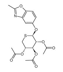 2-methyl-5-benzoxazolyl 2,3,4-tri-O-acetyl-5-thio-β-D-xylopyranoside Structure