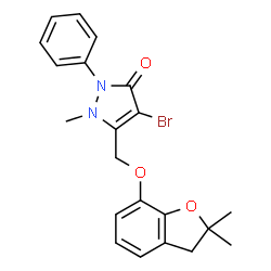 3-((2,2-DIMETHYL(3-OXAINDAN-4-YLOXY))METHYL)-4-BROMO-2-METHYL-1-PHENYL-3-PYRAZOLIN-5-ONE结构式