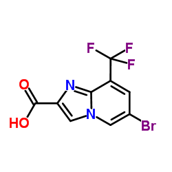 6-溴-8-(三氟甲基)咪唑并[1,2-a]吡啶-2-羧酸结构式