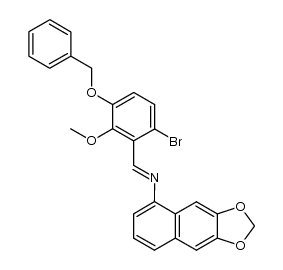 N-(3-(benzyloxy)-6-bromo-2-methoxybenzylidene)naphtho[2,3-d][1,3]dioxol-5-amine Structure