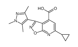 6-Cyclopropyl-3-(1,3,5-trimethylpyrazol-4-yl)isoxazolo[5,4-b]pyridine-4-carboxylic acid Structure