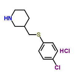 3-(4-Chloro-phenylsulfanylmethyl)-piperidinehydrochloride structure