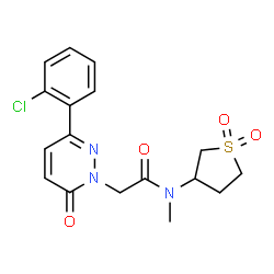 2-[3-(2-chlorophenyl)-6-oxopyridazin-1(6H)-yl]-N-(1,1-dioxidotetrahydrothiophen-3-yl)-N-methylacetamide结构式