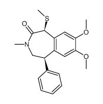 trans-1,3,4,5-tetrahydro-7,8-dimethoxy-3-methyl-1-methylthio-5-phenyl-2H-3-benzazepin-2-one Structure