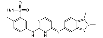 5-[[4-[(2,3-dimethylindazol-6-yl)amino]pyrimidin-2-yl]amino]-2-methylbenzenesulfonamide Structure