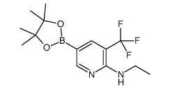 N-ethyl-5-(4,4,5,5-tetramethyl-1,3,2-dioxaborolan-2-yl)-3-(trifluoromethyl)pyridin-2-amine结构式