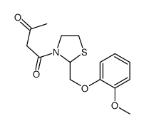 1-[2-[(2-methoxyphenoxy)methyl]thiazolidin-3-yl]butane-1,3-dione Structure