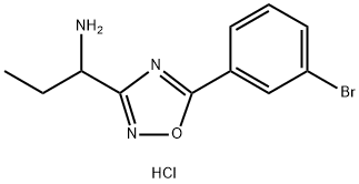 1-[5-(3-bromophenyl)-1,2,4-oxadiazol-3-yl]propan-1-amine hydrochloride Structure