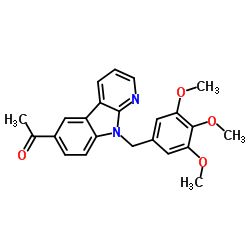 1-[9-(3,4,5-Trimethoxybenzyl)-9H-pyrido[2,3-b]indol-6-yl]ethanone Structure