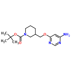 3-(6-Amino-pyrimidin-4-yloxyMethyl)-piperidine-1-carboxylic acid tert-butyl ester结构式