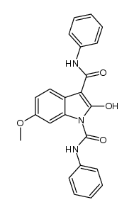 2-hydroxy-6-methoxy-N1,N3-diphenyl-1H-indole-1,3-dicarboxamide结构式