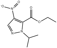2-Isopropyl-4-nitro-2H-pyrazole-3-carboxylic acid ethyl ester structure