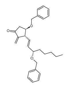 (3R,4R)-4-(benzyloxy)-3-((S,E)-3-(benzyloxy)oct-1-en-1-yl)-2-methylenecyclopentanone Structure