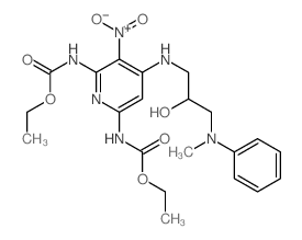 2,6-Pyridinedicarbamicacid, 4-[[2-hydroxy-3-(N-methylanilino)propyl]amino]-3-nitro-, diethyl ester(8CI) Structure