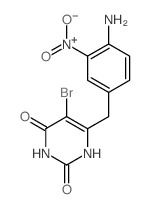 2,4(1H,3H)-Pyrimidinedione,6-[(4-amino-3-nitrophenyl)methyl]-5-bromo-结构式