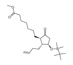 methyl 7-(5-but-3-enyl-2-hydroxy-4-(1,1,2,2-tetramethyl-1-silapropoxy)cyclopentyl)heptanoate结构式