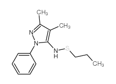 1-Phenyl-3-methyl-4-(1'-methyl)propylthio-5-aminopyrazole结构式