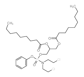 Nonanoic acid,1-[[[[bis(2-chloroethyl)amino]phenoxyphosphinyl]oxy]methyl]-1,2-ethanediylester (9CI)结构式