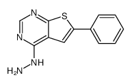 4-肼基-6-苯基噻吩[2,3-d]嘧啶结构式