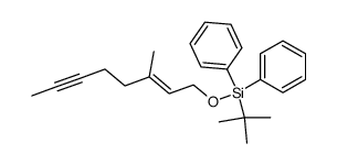 (2E)-tert-butyl-(3-methyloct-2-en-6-ynyloxy)-diphenylsilane结构式