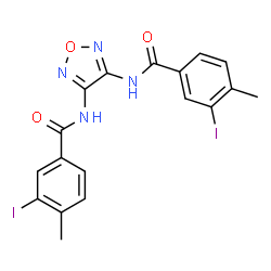 N,N'-1,2,5-Oxadiazole-3,4-diylbis(3-iodo-4-methylbenzamide) structure